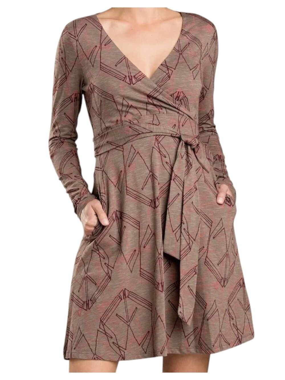 Toad and Co Cue Faux Wrap Long Sleeve Organic Cotton Blend Dress